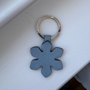 Coach Blue Snowflake Leather Keychain